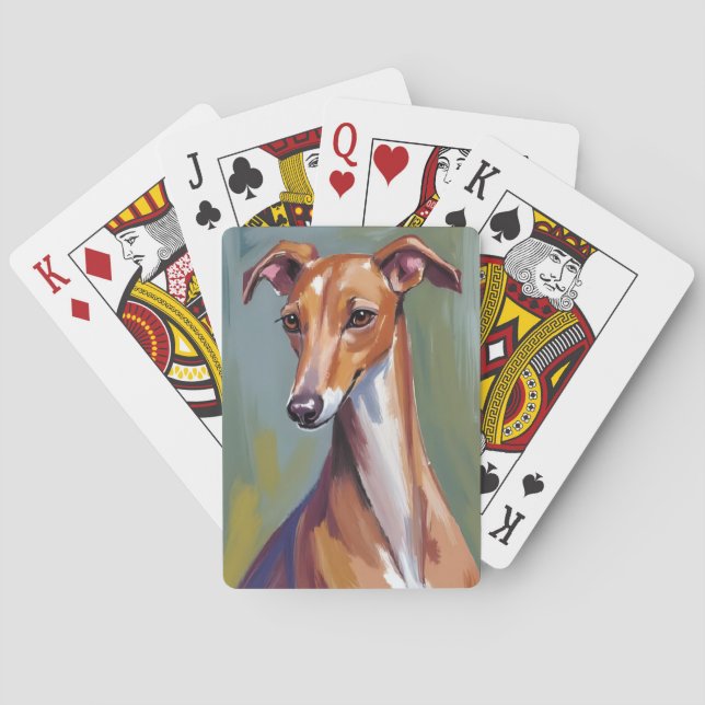 Baraja De Cartas Italian Greyhound | Dog Painting Pet (Reverso)