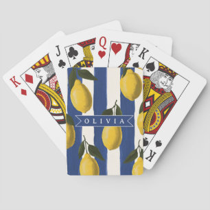 Baraja De Cartas Italiano Personalizado de Limón Rayado Costero