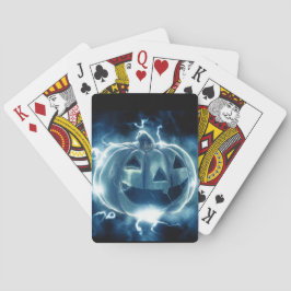 Baraja De Cartas jack-o-lantern en la lluvia