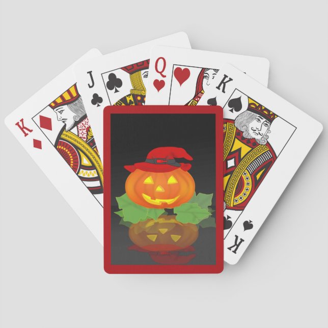 Baraja De Cartas Jack O Lantern y su reflexión - (Reverso)