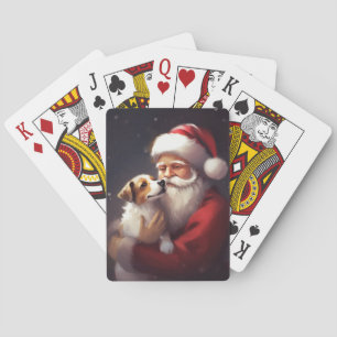 Baraja De Cartas Jack Russell con Santa Claus Navideño Festivo