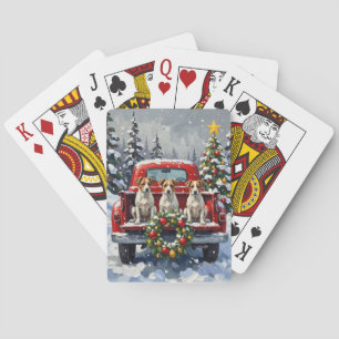 Baraja De Cartas Jack Russell Terrier Navidad Camión Rojo Festa