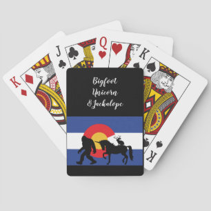 Baraja De Cartas Jackalope de Unicornio y Bigfoot