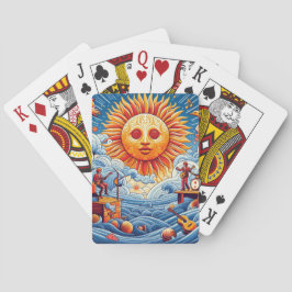 Baraja De Cartas Jam oceánica sacudida por el sol: el arte de un fe