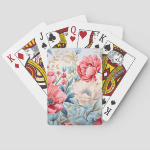 Baraja De Cartas Jardín Botánico de Flores Románticas Elegantes