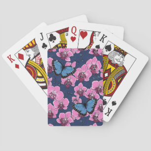 Baraja De Cartas Jardín Botánico de Orquídeas con Mariposas