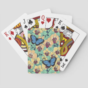 Baraja De Cartas Jardín Botánico de Orquídeas con Mariposas II
