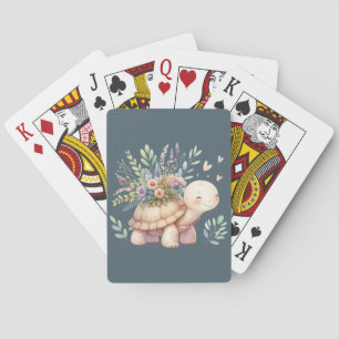 Baraja De Cartas Jardín de Cabaña Tortuga Acuarela