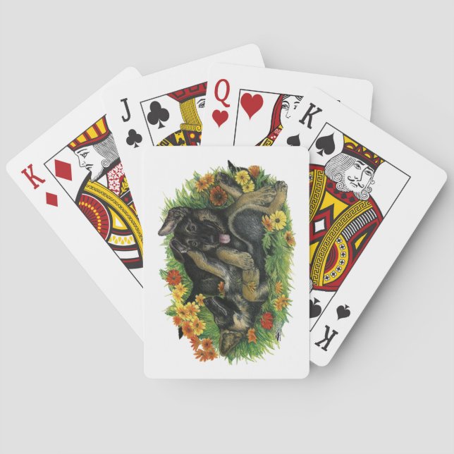 Baraja De Cartas Jardín de Cachorros (Reverso)