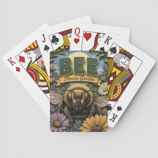 Baraja De Cartas Jardín de flores de abeja POPCUT (Reverso)
