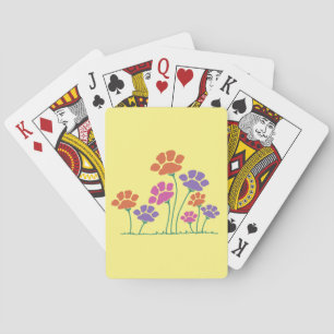 Baraja De Cartas Jardín de flores de huella de pata