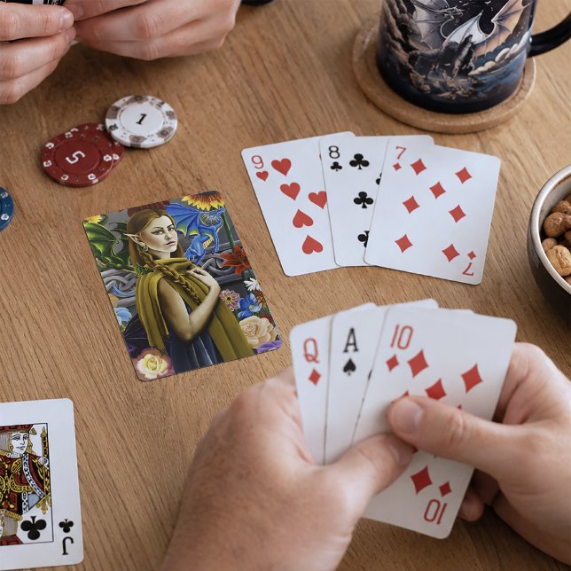 Baraja De Cartas Jardín de Flores Encantadas Doncella Elfa Dragón F (Subido por el creador)