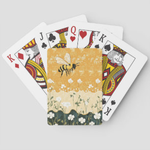 Baraja De Cartas Jardín de flores silvestres de abeja melífera vint