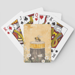 Baraja De Cartas Jardín de flores silvestres de abeja melífera vint