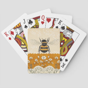 Baraja De Cartas Jardín de flores silvestres de abeja melífera vint