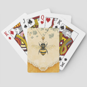 Baraja De Cartas Jardín de flores silvestres de abeja melífera vint
