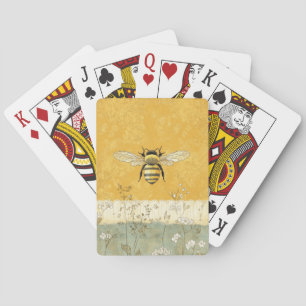 Baraja De Cartas Jardín de flores silvestres de abeja melífera vint