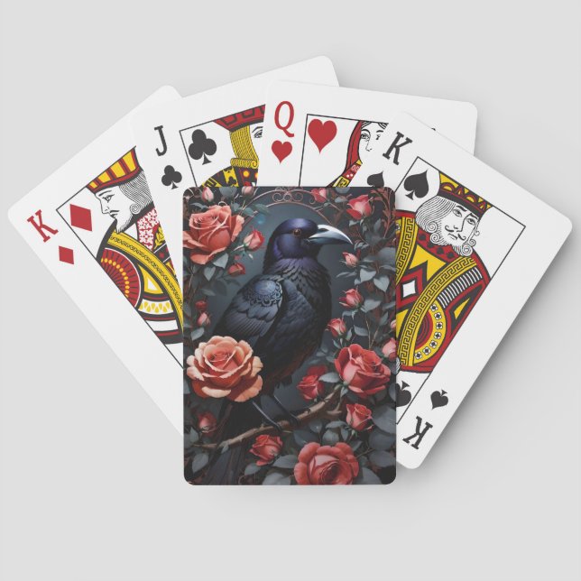 Baraja De Cartas Jardín de Rosa de Raven Negro (Reverso)