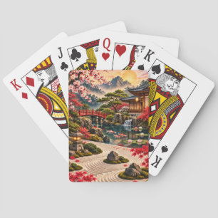 Baraja De Cartas Jardín Japonés Serenidad Dorada