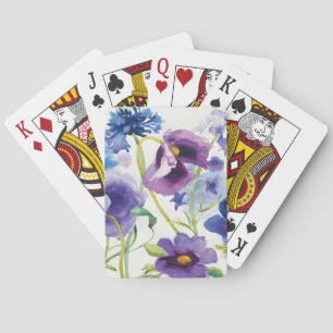 Baraja De Cartas Jardín mezclado azul y púrpura