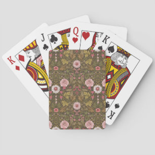 Baraja De Cartas Jardín salvaje sobre café marrón