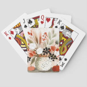 Baraja De Cartas Jarrón Otoñal y Maceta Salpicada de Óxido