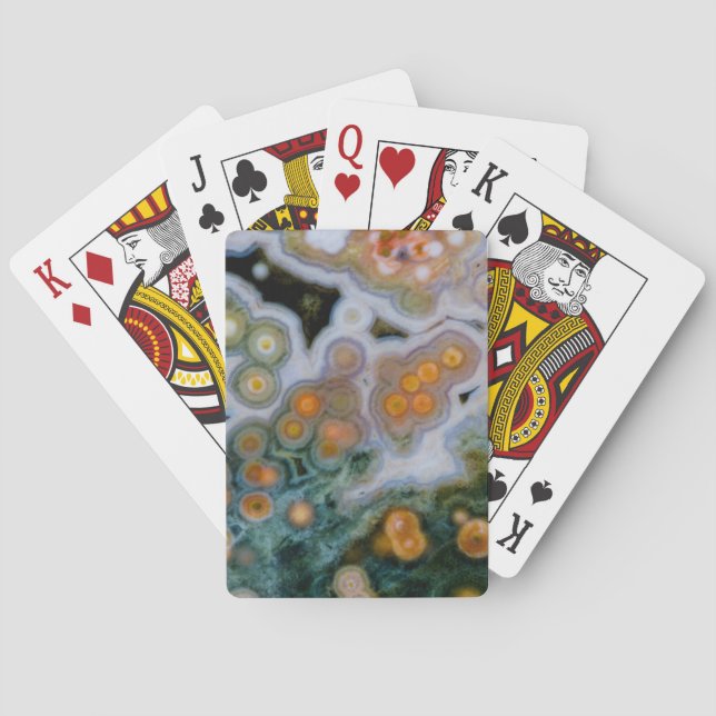 Baraja De Cartas Jaspe Oceánico Manchado (Reverso)