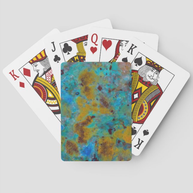 Baraja De Cartas Jasper de crisocola azul moteado (Reverso)