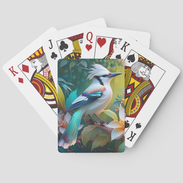 Baraja De Cartas Jay Crested Verde azulada Winged (Reverso)