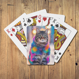 Baraja De Cartas Jazzy Kitty con abrigo de piel - Feliz 2025