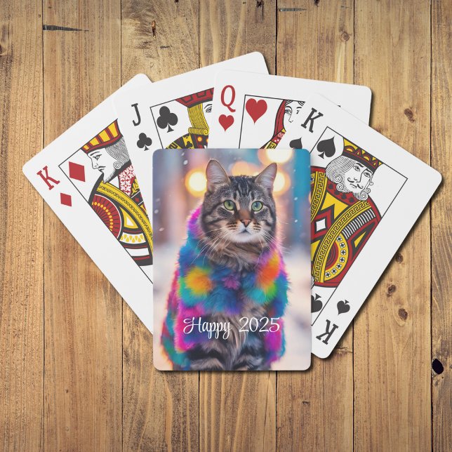 Baraja De Cartas Jazzy Kitty con abrigo de piel - Feliz 2025 (Subido por el creador)