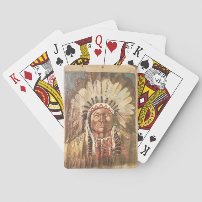 Baraja De Cartas Jefe indio de Sitting Bull (Reverso)