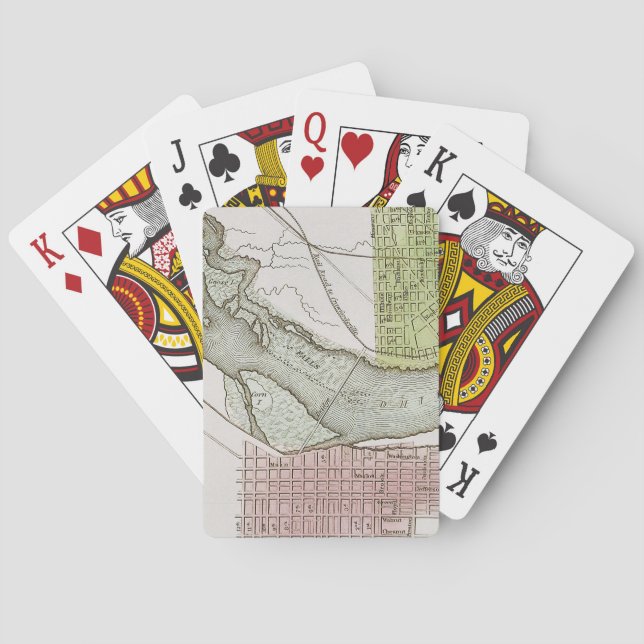 BARAJA DE CARTAS JEFFERSONVILLE, INDIANA: MAPA (Reverso)