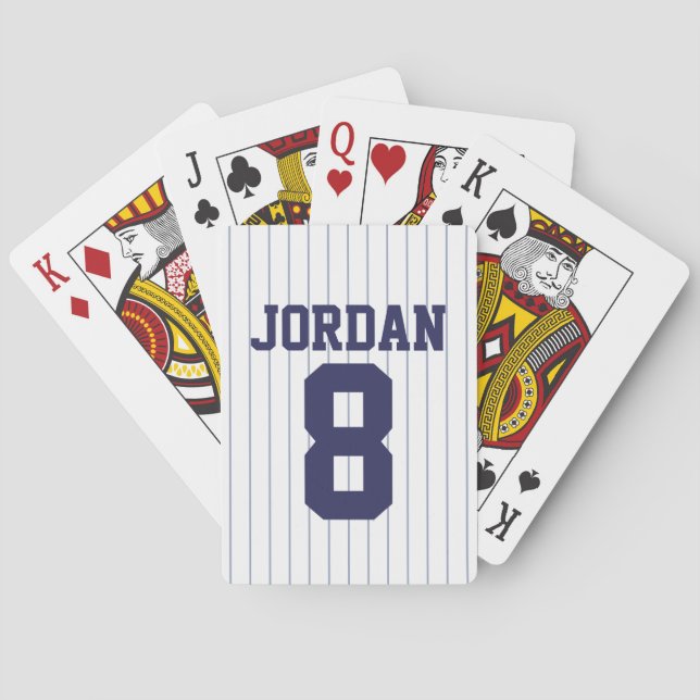 Baraja De Cartas Jersey de béisbol con nombre y número personalizad (Reverso)