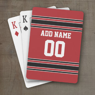 Baraja De Cartas Jersey de equipo con nombre y número de encargo