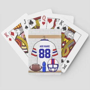 Baraja De Cartas Jersey de Fútbol Azul Rojo Blanco Personalizado