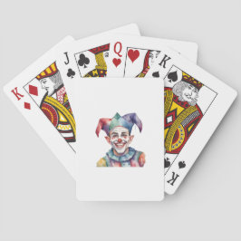 Baraja De Cartas Jester. Clipart acuarela.