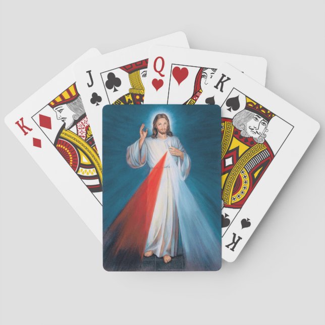Baraja De Cartas Jesucristo Divina Misericordia Sagrado Corazón de  (Reverso)