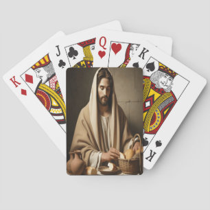 Baraja De Cartas Jesús compartiendo pan en unidad sagrada