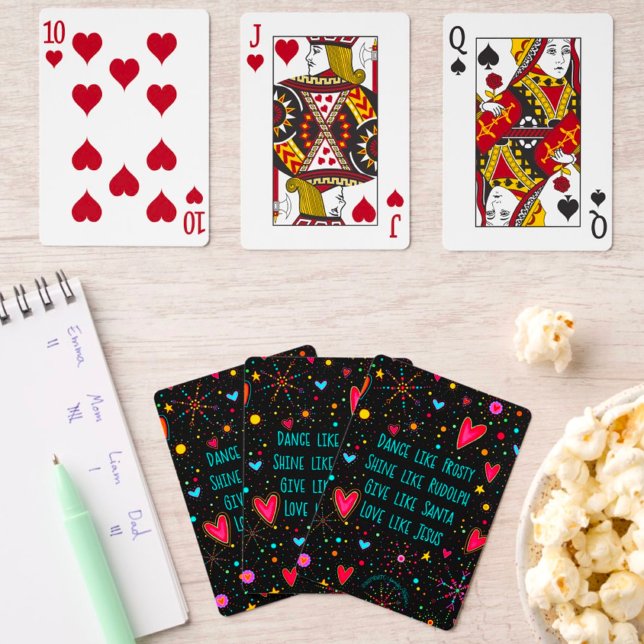 Baraja De Cartas Jesús de Santa Rudolph, escarcha negra festiva (Subido por el creador)