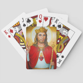 Baraja De Cartas Jesús el Rey Bendiciendo el Sagrado Corazón de Jes