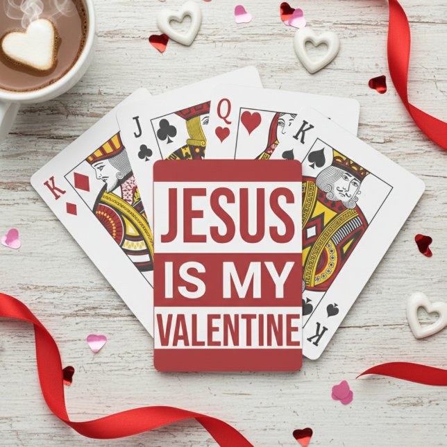 Baraja De Cartas Jesús Es Mi Fe Cristiana De San Valentín (Jesus Is My Valentine Christian Faith Poker Cards)