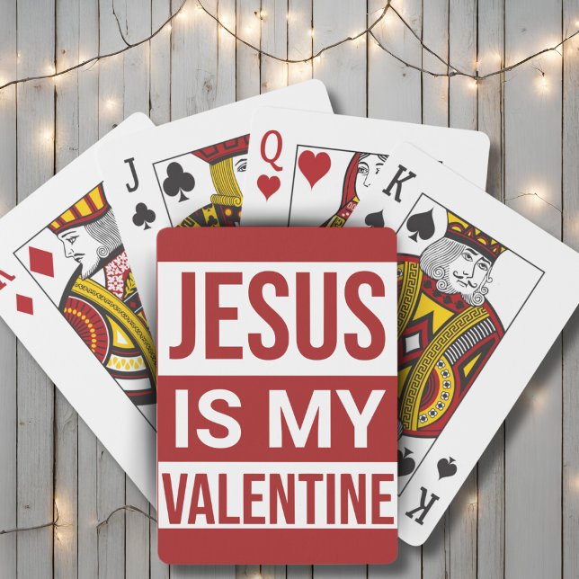 Baraja De Cartas Jesús Es Mi Fe Cristiana De San Valentín (Jesus Is My Valentine Christian Faith Playing Cards)