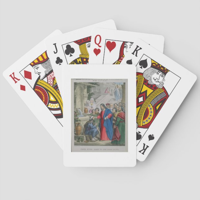 Baraja De Cartas Jesus Gives Sight to One Born Blind, from a bible (Reverso)
