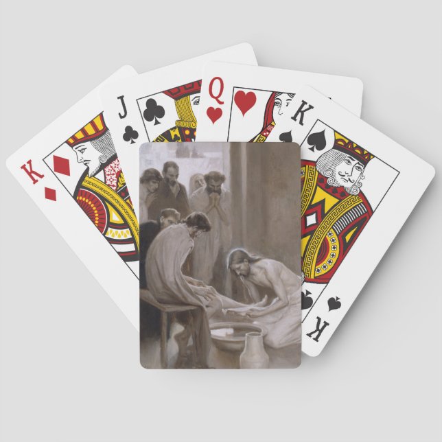Baraja De Cartas Jesús lavando los pies de sus discípulos (Reverso)