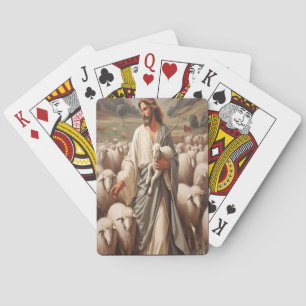 Baraja De Cartas Jesús Liderando Su Fiel Rebaño