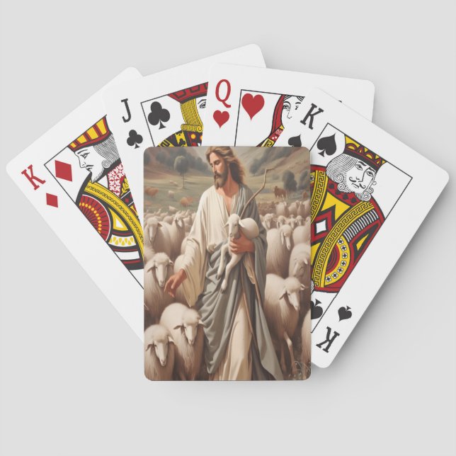 Baraja De Cartas Jesús Liderando Su Fiel Rebaño (Reverso)