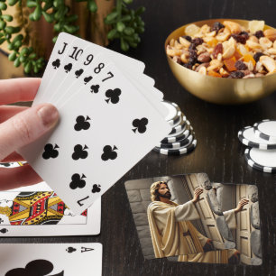 Baraja De Cartas Jesús parado a la puerta del Weathered