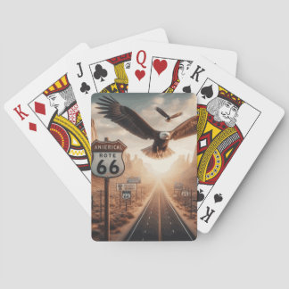 Baraja De Cartas Jeu de carte route 66 avec  aigle en vol.