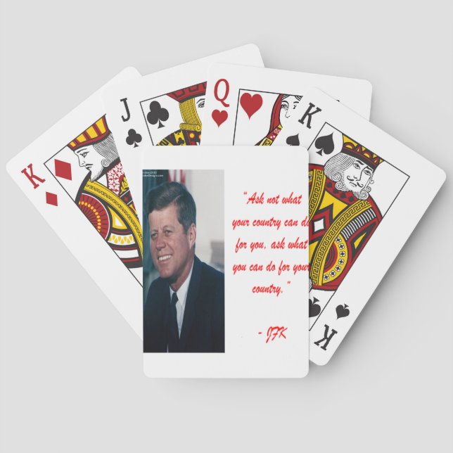 Baraja De Cartas JFK & Cita de No Preguntes (Reverso)
